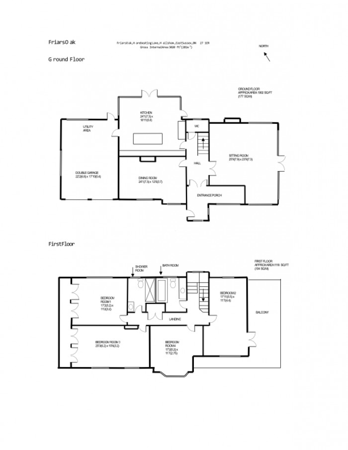 Floorplan for Harebeating Lane, Hailsham, East Sussex