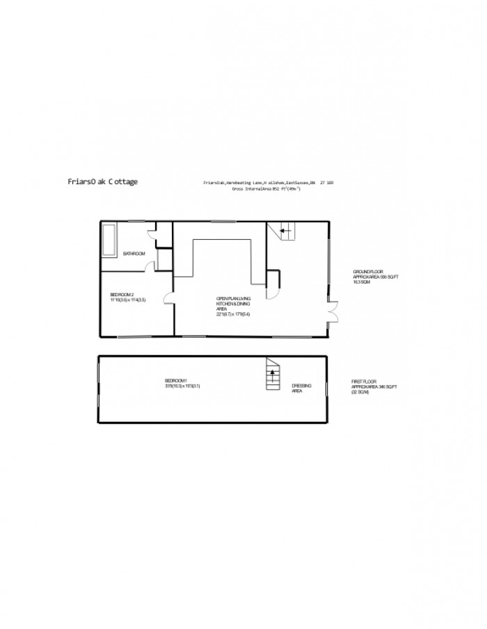 Floorplan for Harebeating Lane, Hailsham, East Sussex