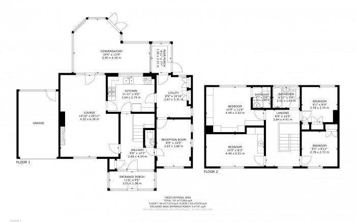 Floorplan for Ryefield Close, Eastbourne, East Sussex