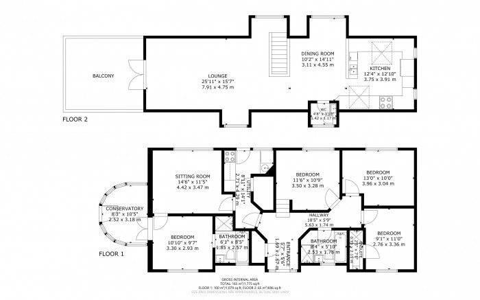 Floorplan for Cross in Hand, Heathfield, East Sussex